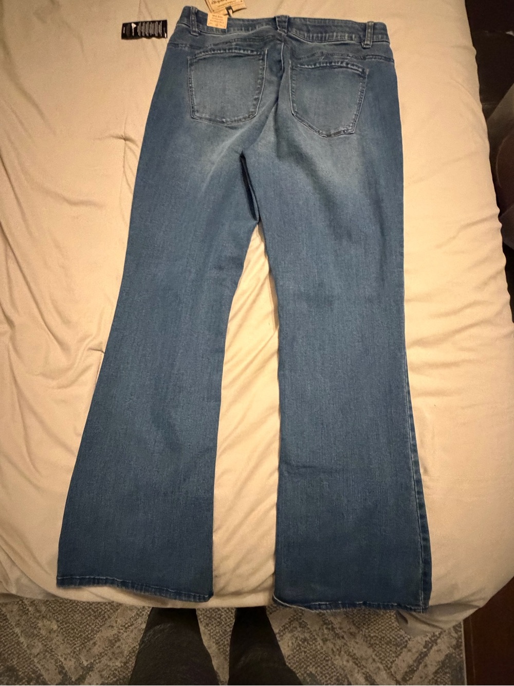 Democracy Medium Blue Flared Jeans — Wide Leg Denim - Picture 2 of 4
